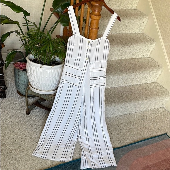 Sancia Cotton Coastal Striped White Jumpsuit - Picture 1 of 13